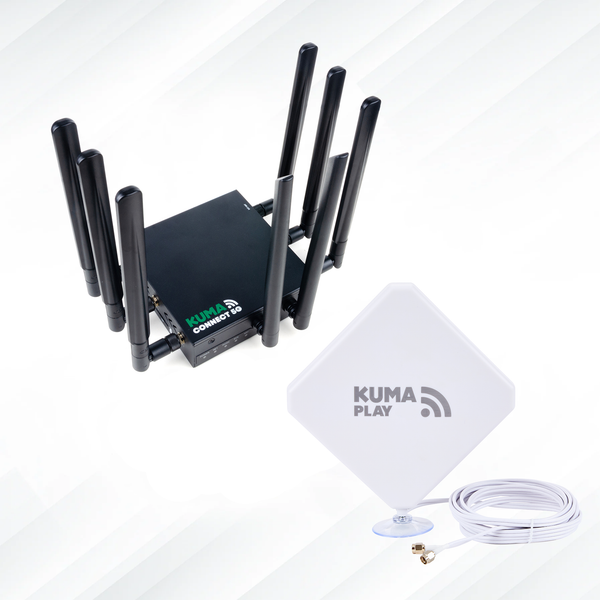 KUMA CONNECT PLAY 5G Router & indoor suction-mount antenna